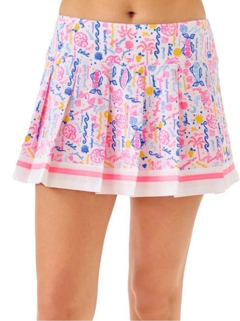 NWT Lilly Pulitzer Drewlyn Skort Summer Serenade White Pink Performance 12